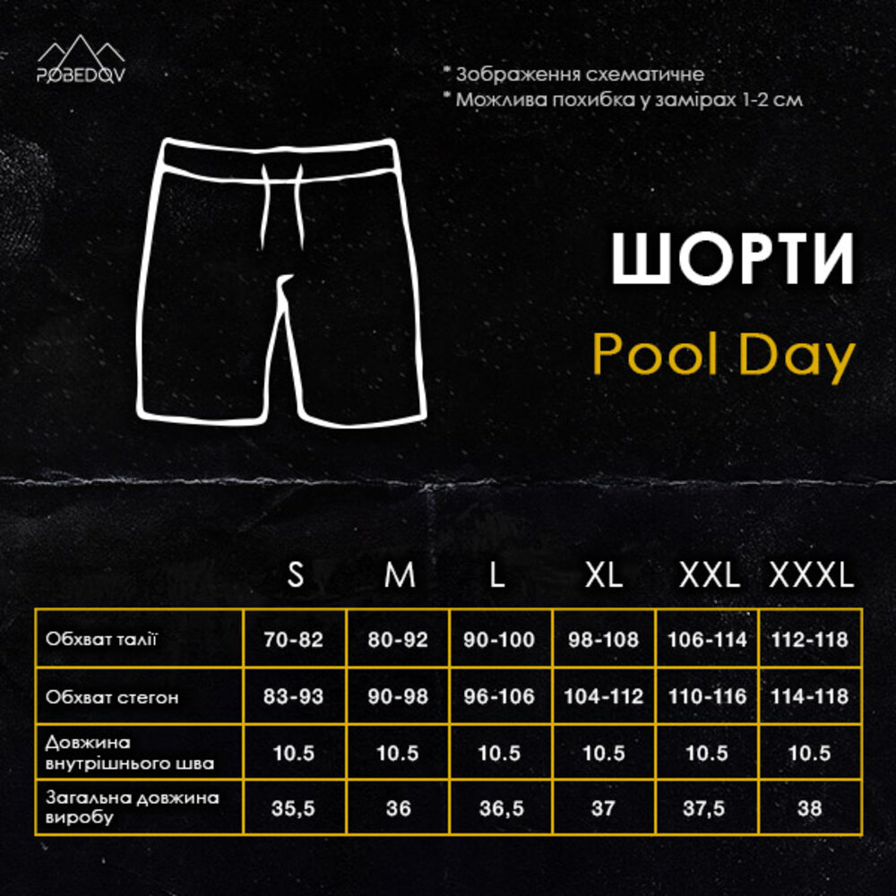 Плавальні шорти чоловічі Pobedov Pool day Old Multiki POBEDOV - Фото 1