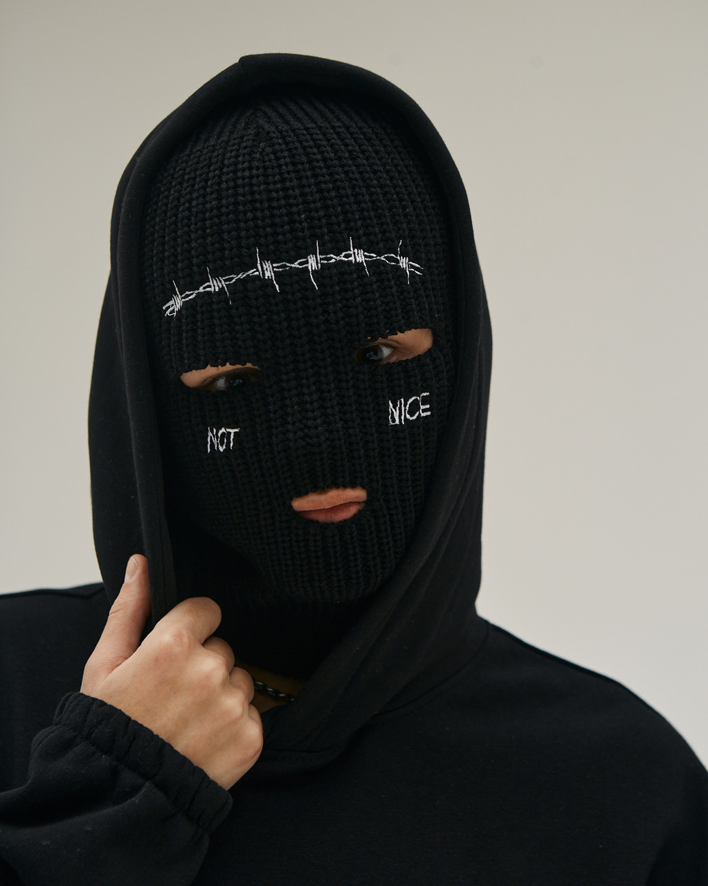 Молодіжна Балаклава Дріт із вишивкою від бренду ТУР чорний TURWEAR - Фото 1
