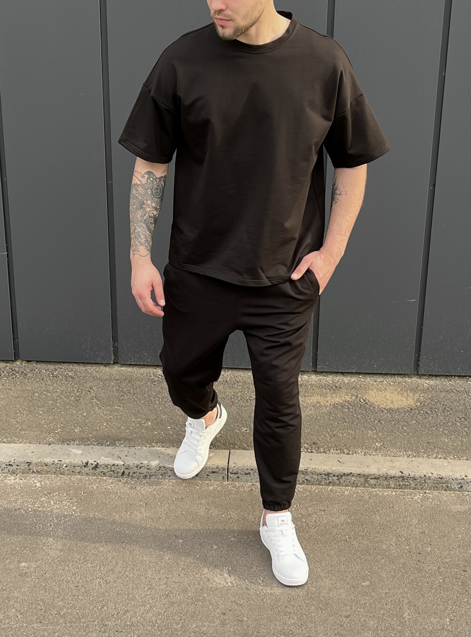 Літній комплект футболка та штани чоловічі чорний модель Фортіс TURWEAR - Фото 1