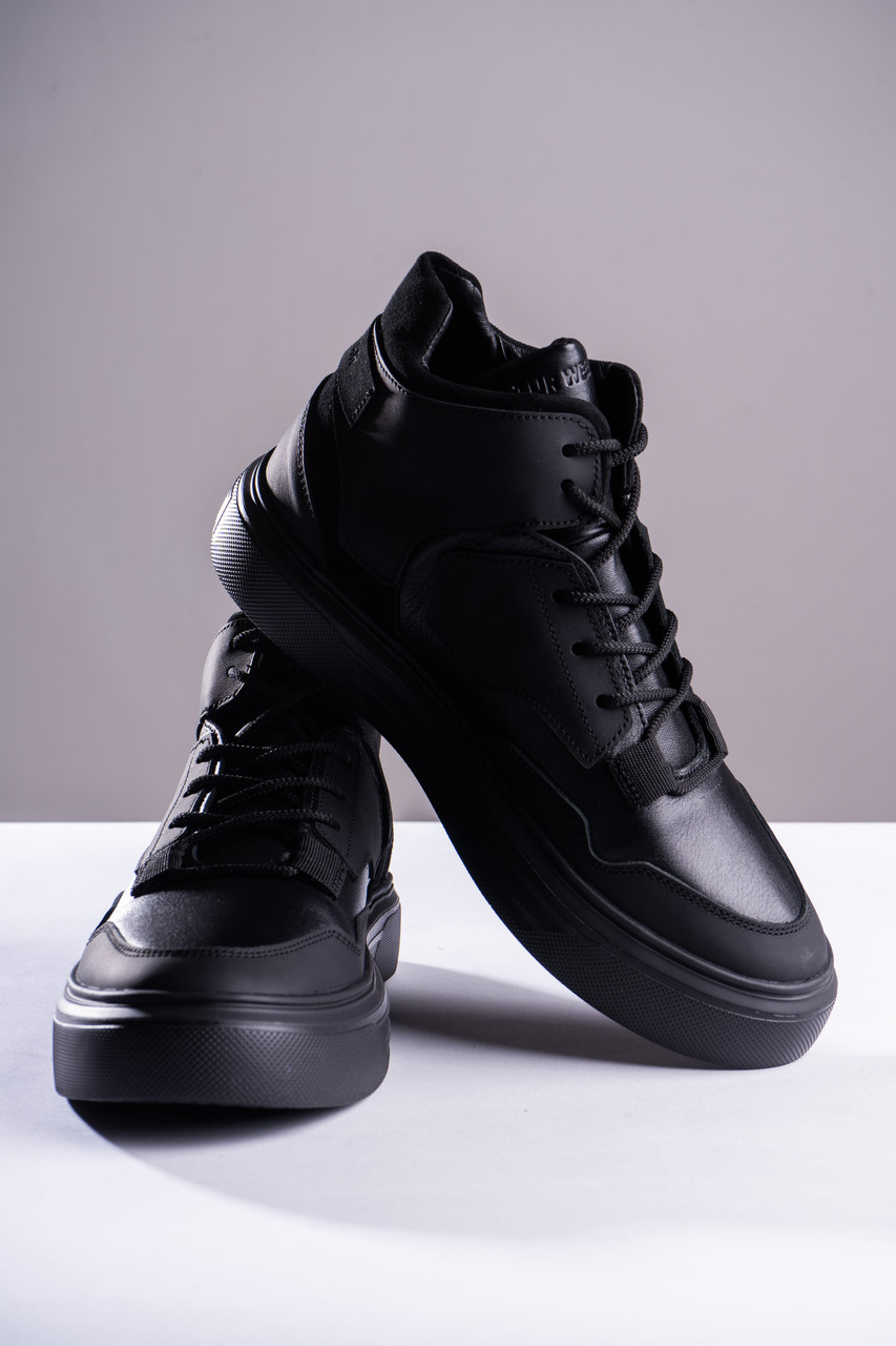 Кросівки чоловічі натуральна шкіра, чорні, модель Арон TURWEAR - Фото 1