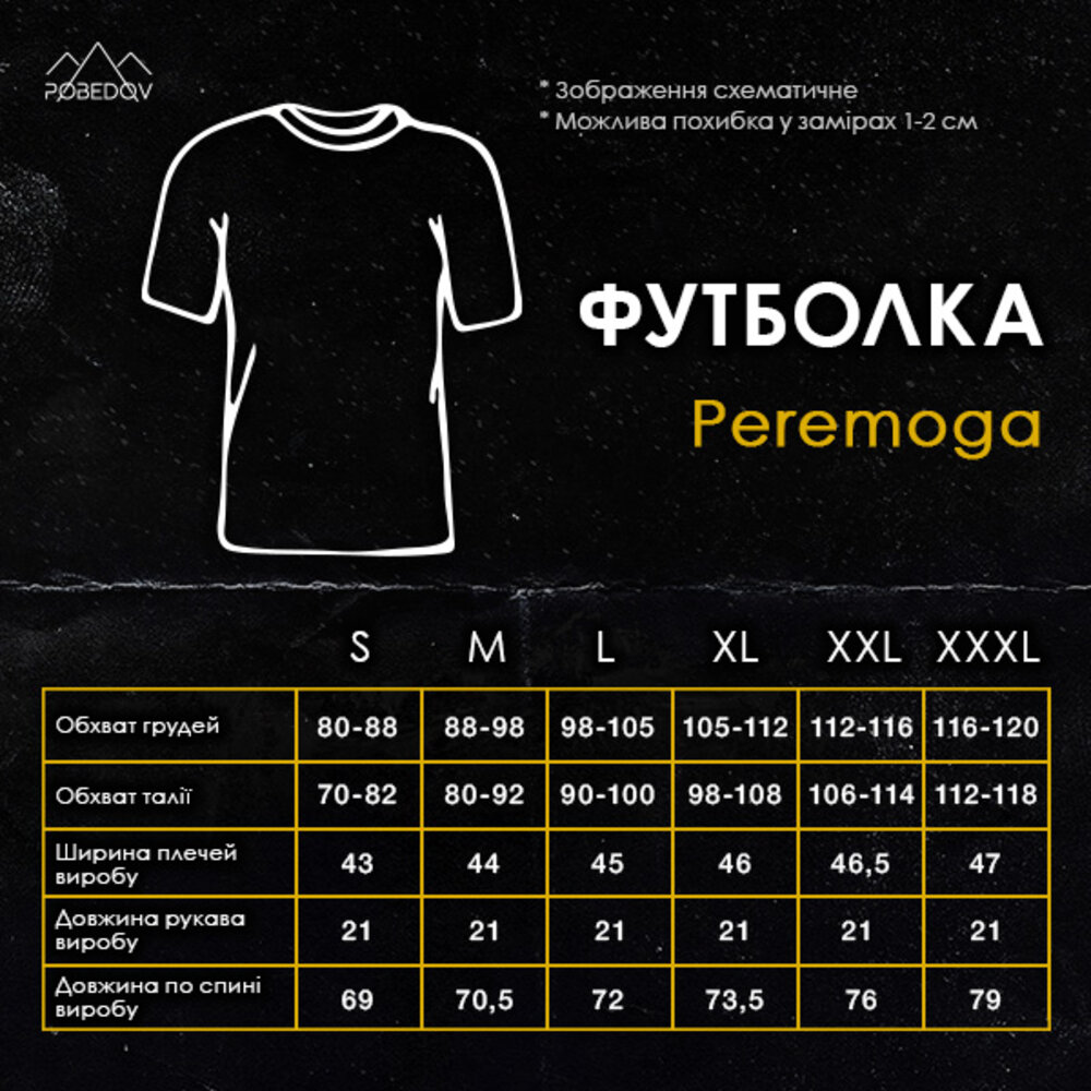 Чоловіча футболка темно-сіра Pobedov Peremoga POBEDOV - Фото 1