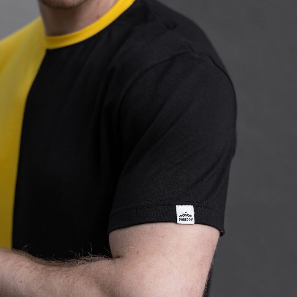 Чоловіча футболка бавовняна Pobedov Segmentation B2 жовто-чорна POBEDOV - Фото 1