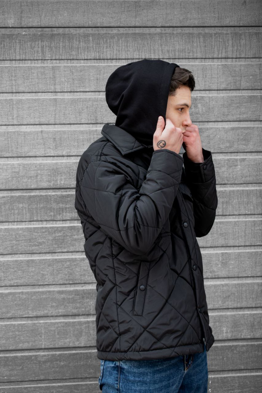 Стеганная мужская куртка-рубашка Reload Stitch, черный - Фото 1