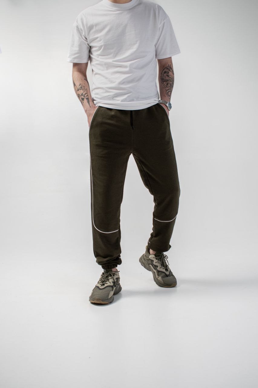 Мужские трикотажные спортивные штаны Reload Factor хаки  - Фото 1