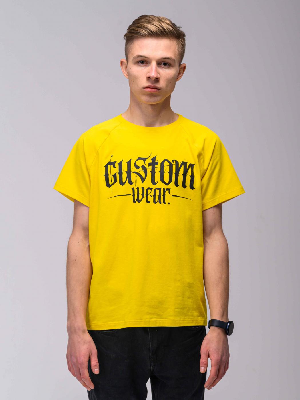 Футболка жовта Gothic logo Custom Wear - Фото 1