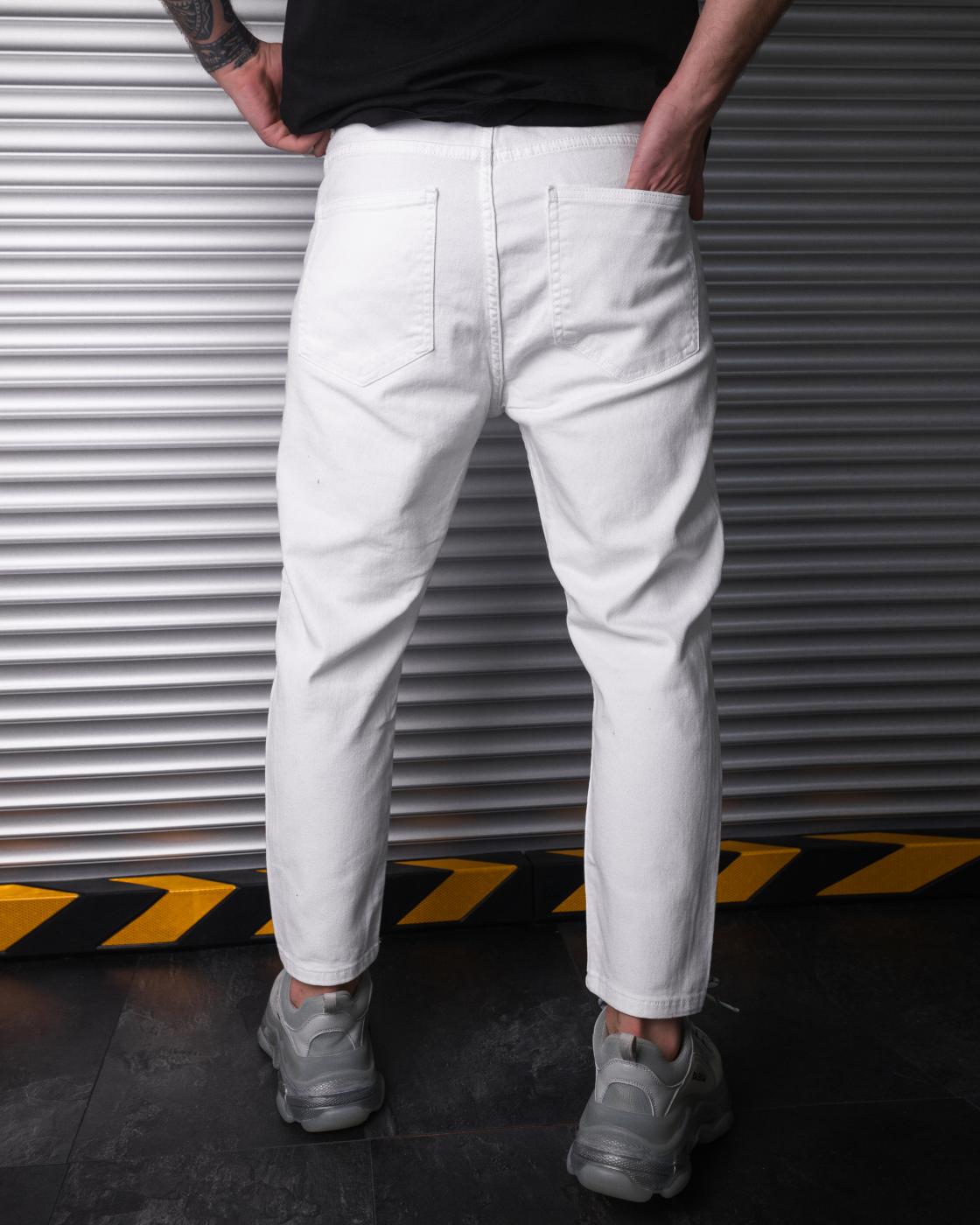 Білі чоловічі джинси бойфренди BEZET BASIC - Фото 1
