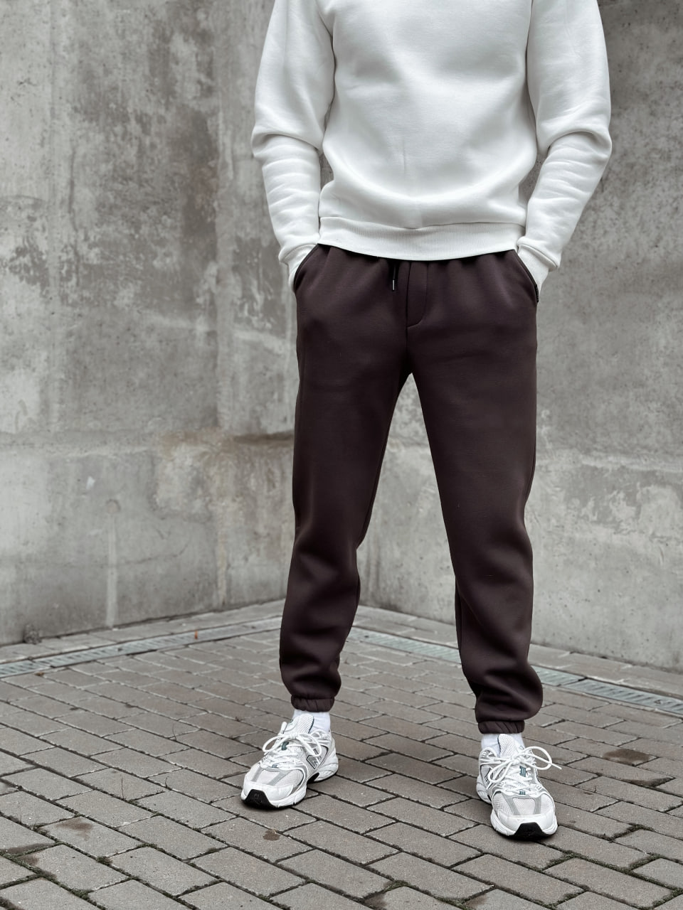 Мужские теплые спортивные штаны с начесом Reload Cold коричневые - Фото 1