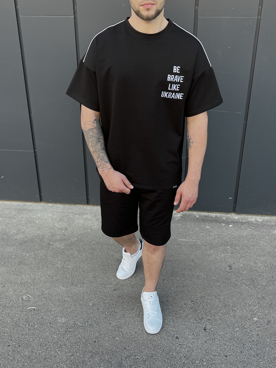 Летний комплект футболка и шорты мужские черный модель BRAVE TURWEAR - Фото 1