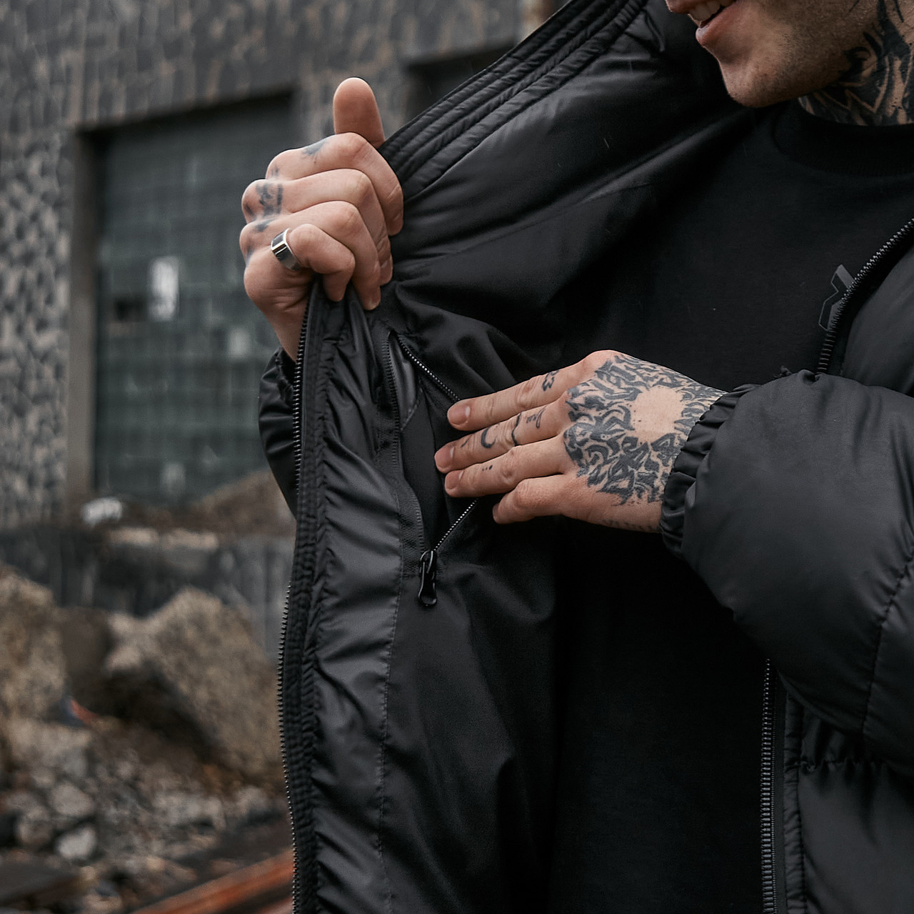Зимняя мужская куртка Homie черная Пушка Огонь - Фото 1