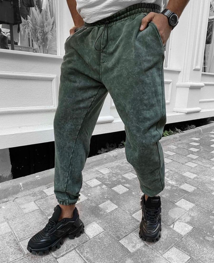 Спортивные штаны мужские SoldOut black зеленые - Фото 1