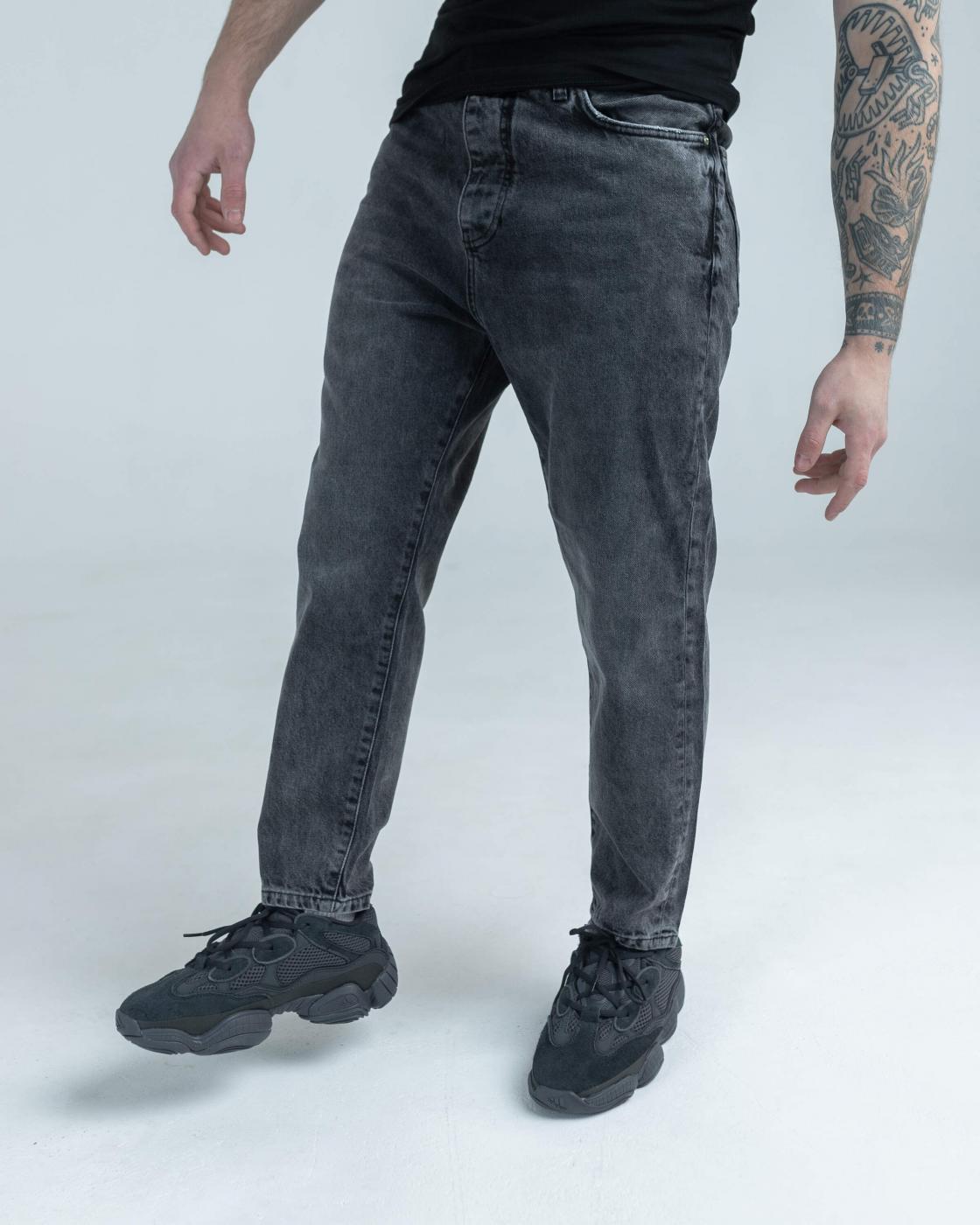 Сірі чоловічі джинси бойфренди BEZET PATCHED - Фото 1