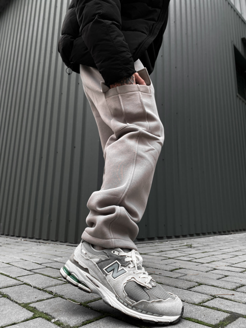 Мужские теплые спортивные штаны с начесом Reload Active серый/ Трикотажные штаны флисовые с кармаными - Фото 1