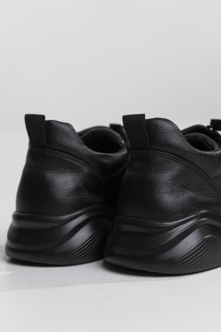 Кросівки чоловічі натуральна шкіра, чорні, модель Бенд TURWEAR - Фото 2