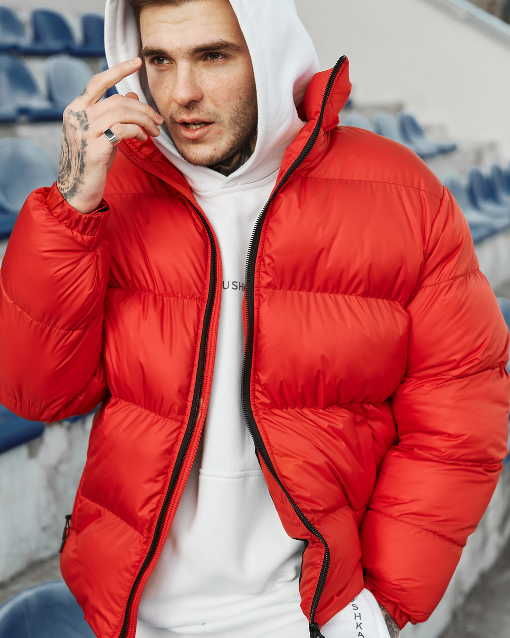 Зимняя мужская куртка Homie красная Пушка Огонь - Фото 1