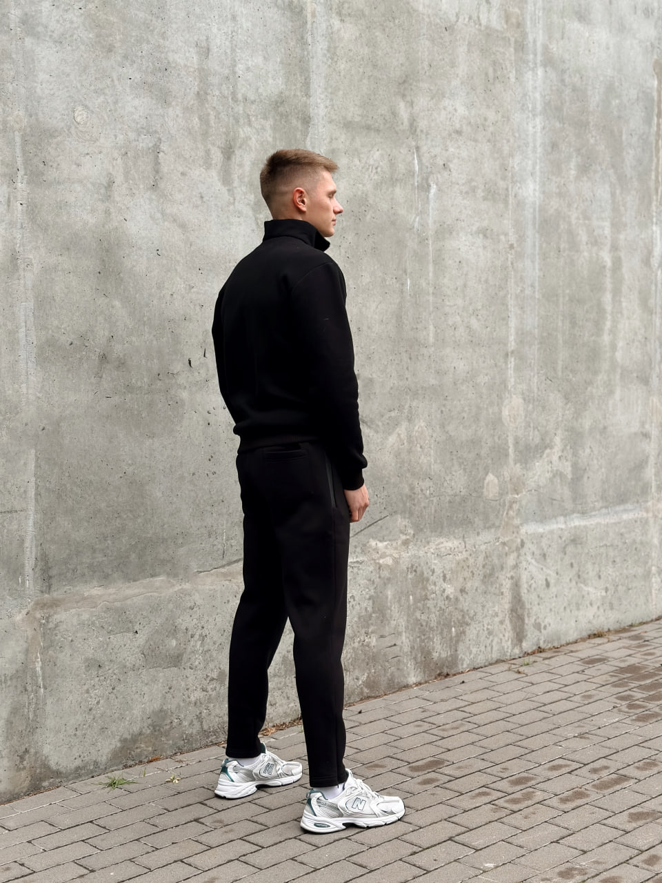 Мужские теплые спортивные штаны флис Reload Slim черные - Фото 1