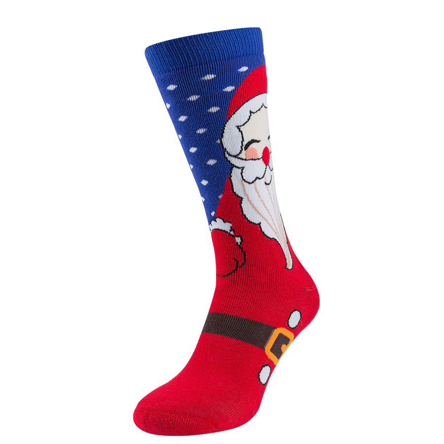 Шкарпетки новорічні унісекс, Санта на синьому MansSet - Фото 1