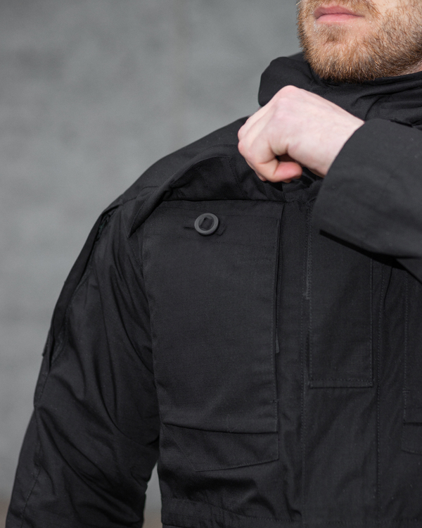 Куртка ветровка тактическая BEZET Shadow черный - Фото 1
