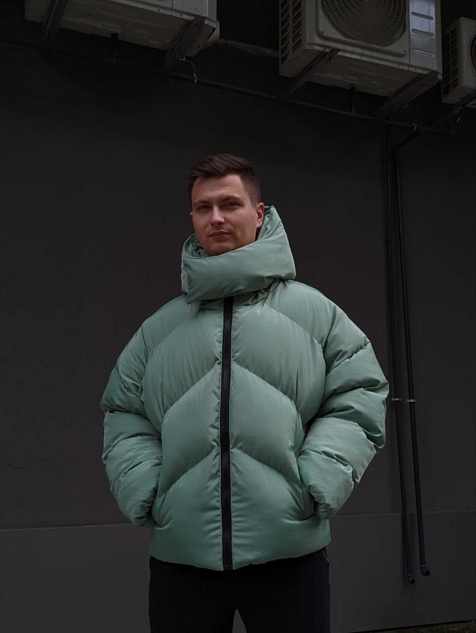 Чоловіча зимова куртка-пуховик Reload Quadro пудрова