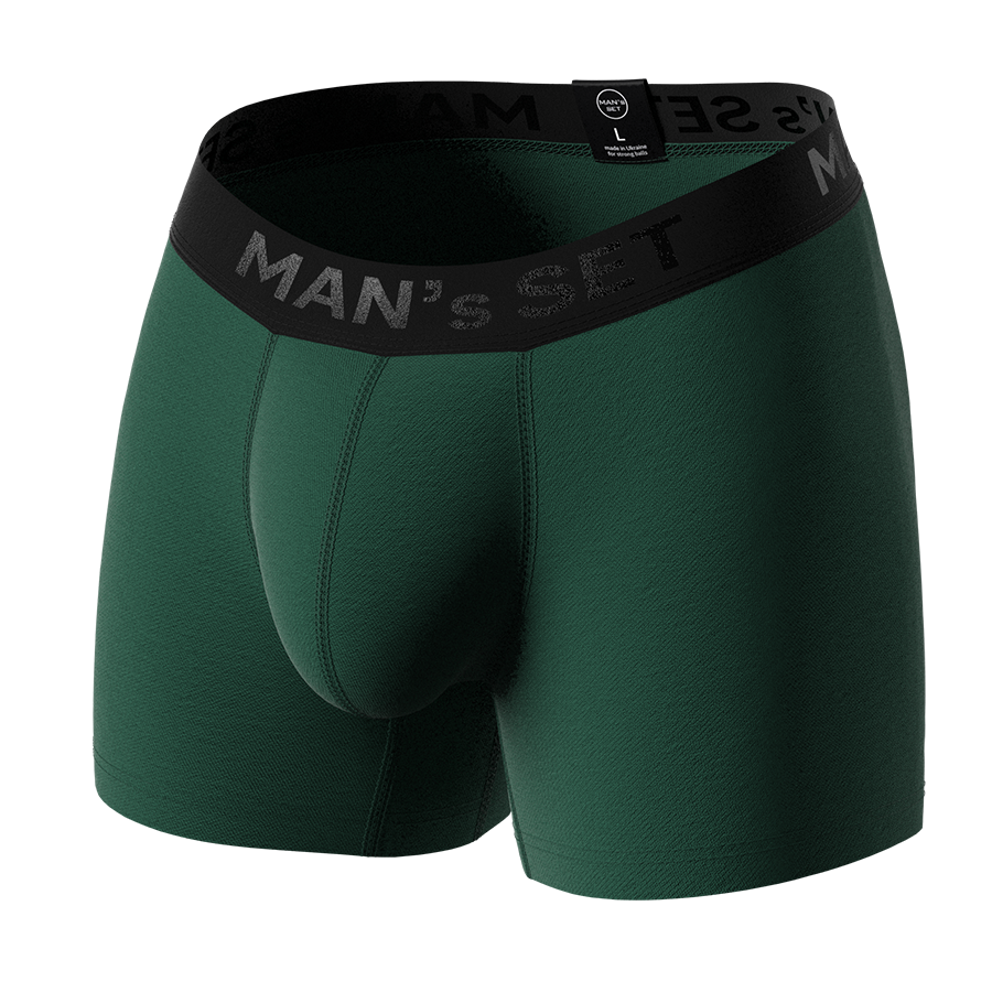 Мужские анатомические боксеры, Intimate Black Series, темно-зеленый MansSet - Фото 1