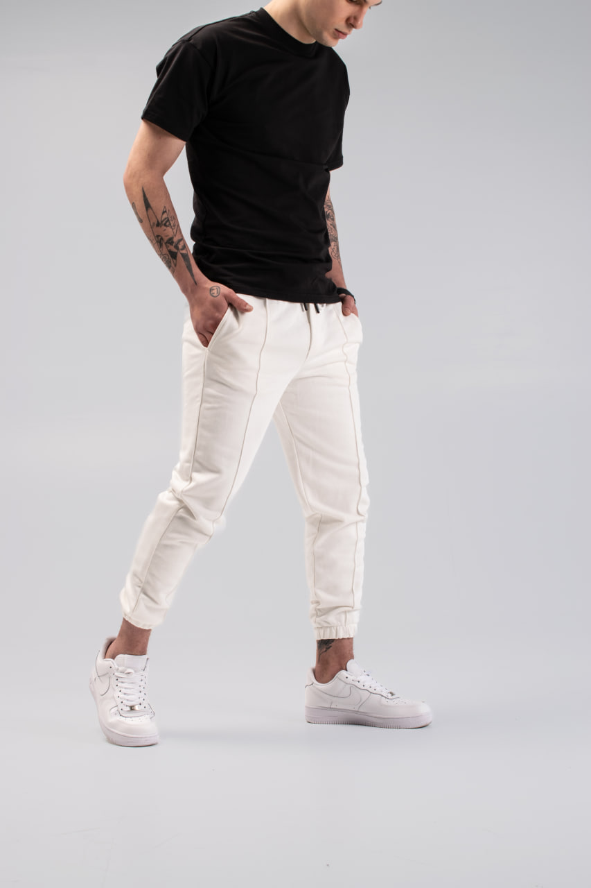Мужские трикотажные спортивные штаны Reload Seam белые  - Фото 2