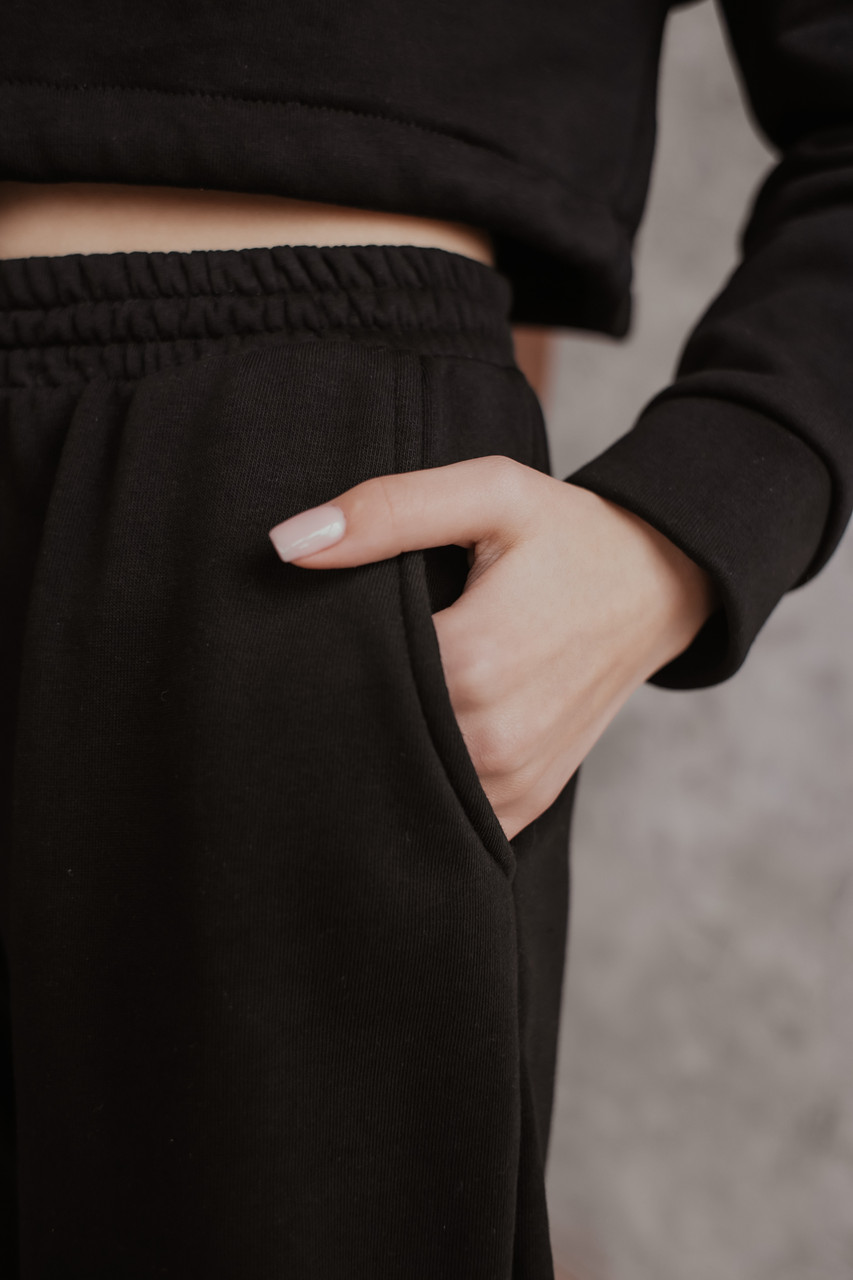Костюм жіночий 'Short'  річний худі и штани чорний Intruder - Фото 1
