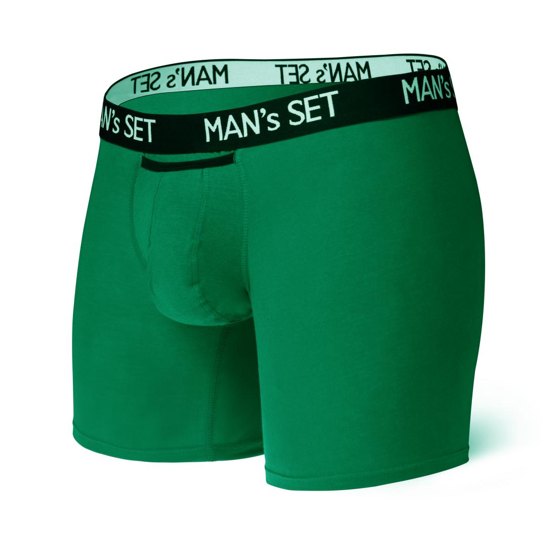 Анатомические боксеры из хлопка Long, зелёный MansSet
