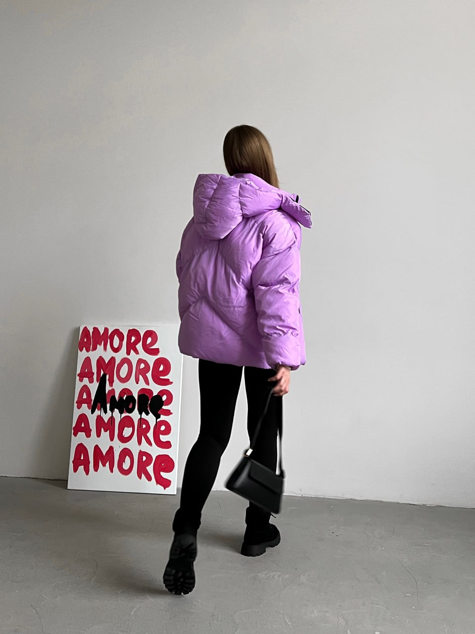 Жіноча зимова куртка пуховик оверсайз Reload - Quadro W лавандова - Фото 1