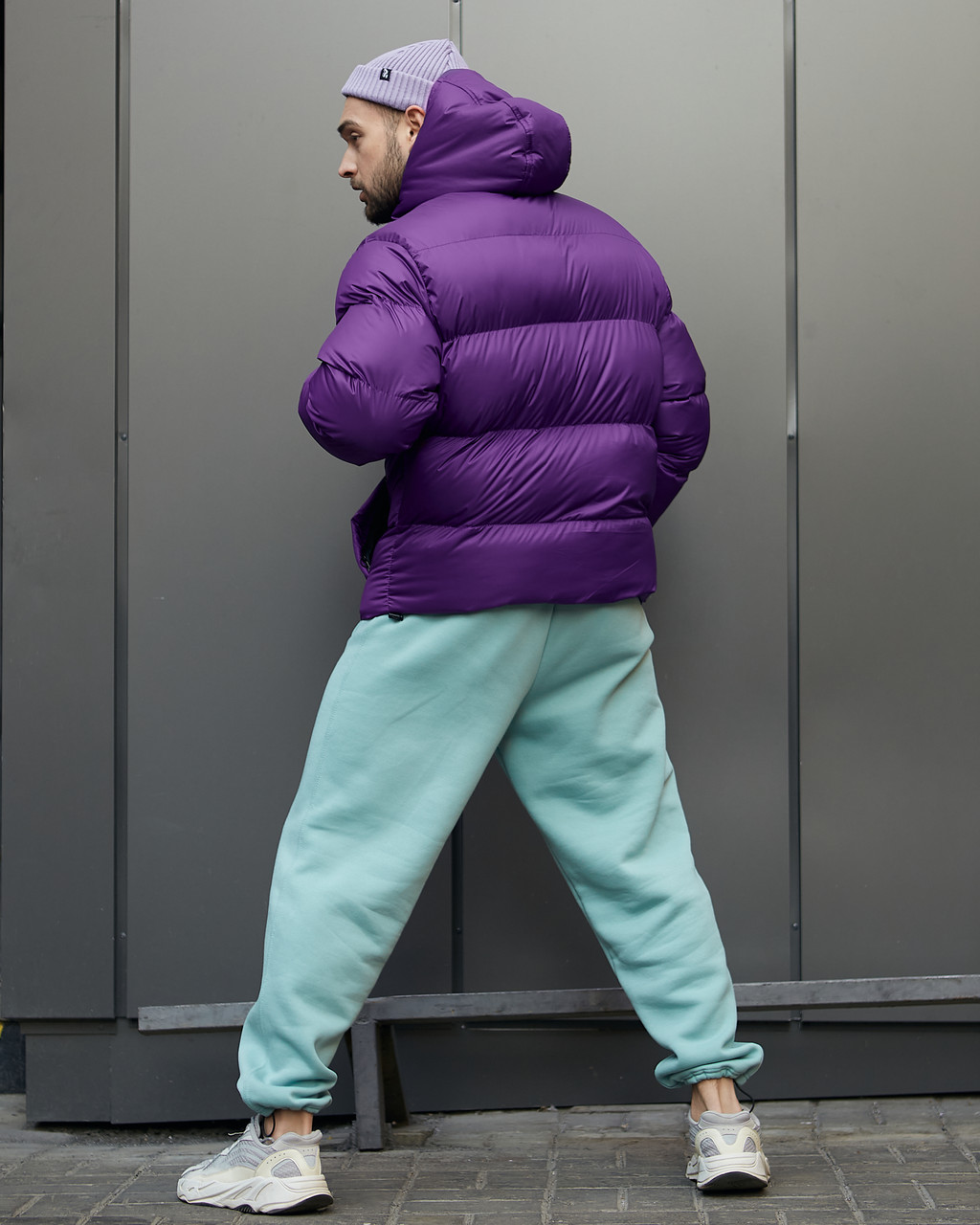 Зимняя мужская куртка Homie фиолетовая Пушка Огонь - Фото 1