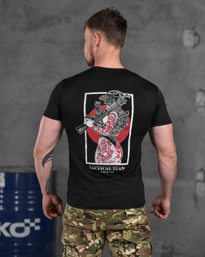 Тактическая потоотводящая футболка Odin black skull Sold-Out - Фото 1
