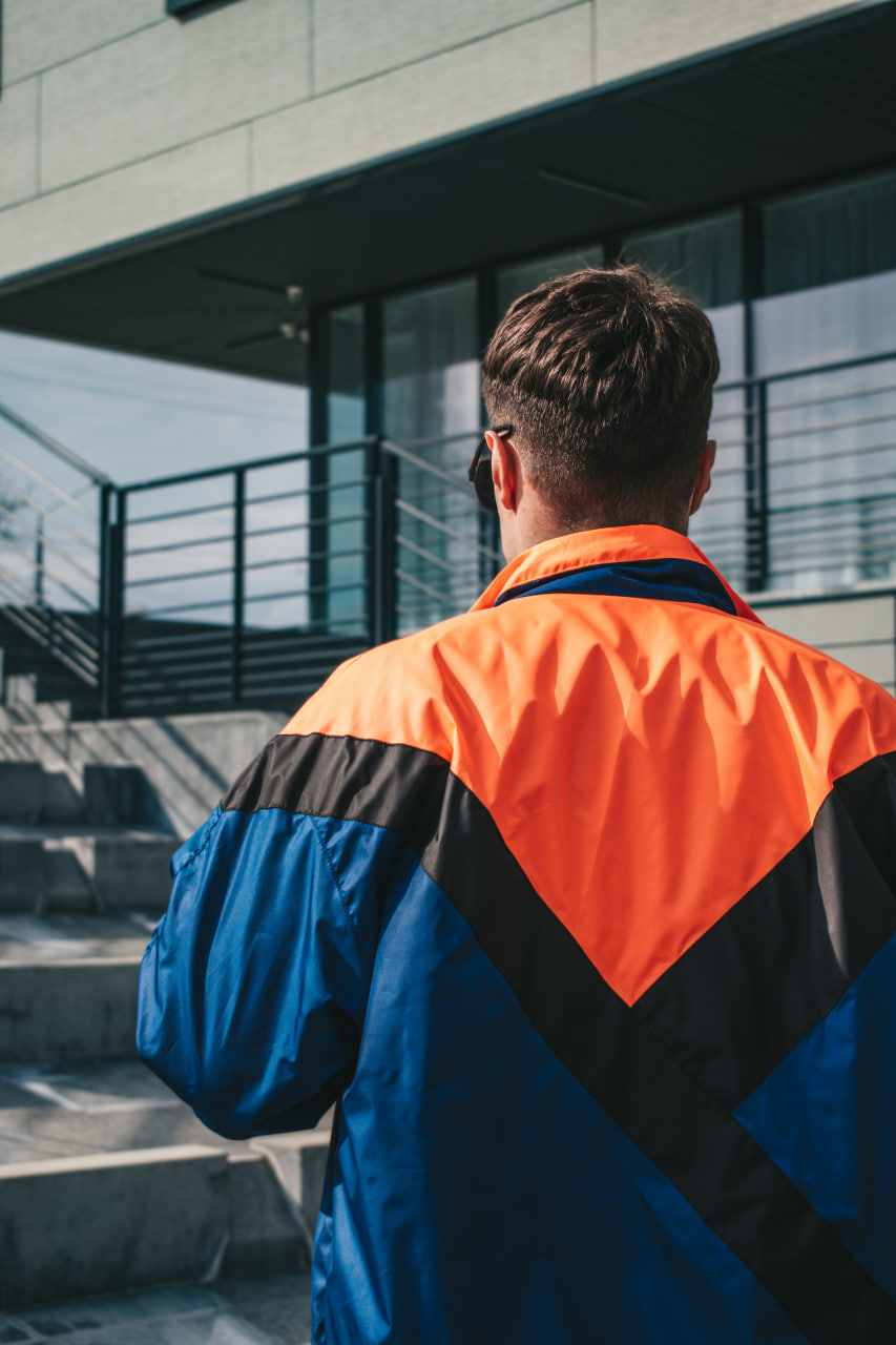 Мужская демисезонная куртка - ветровка Reload Retro 90-6 оранжевый - Фото 1