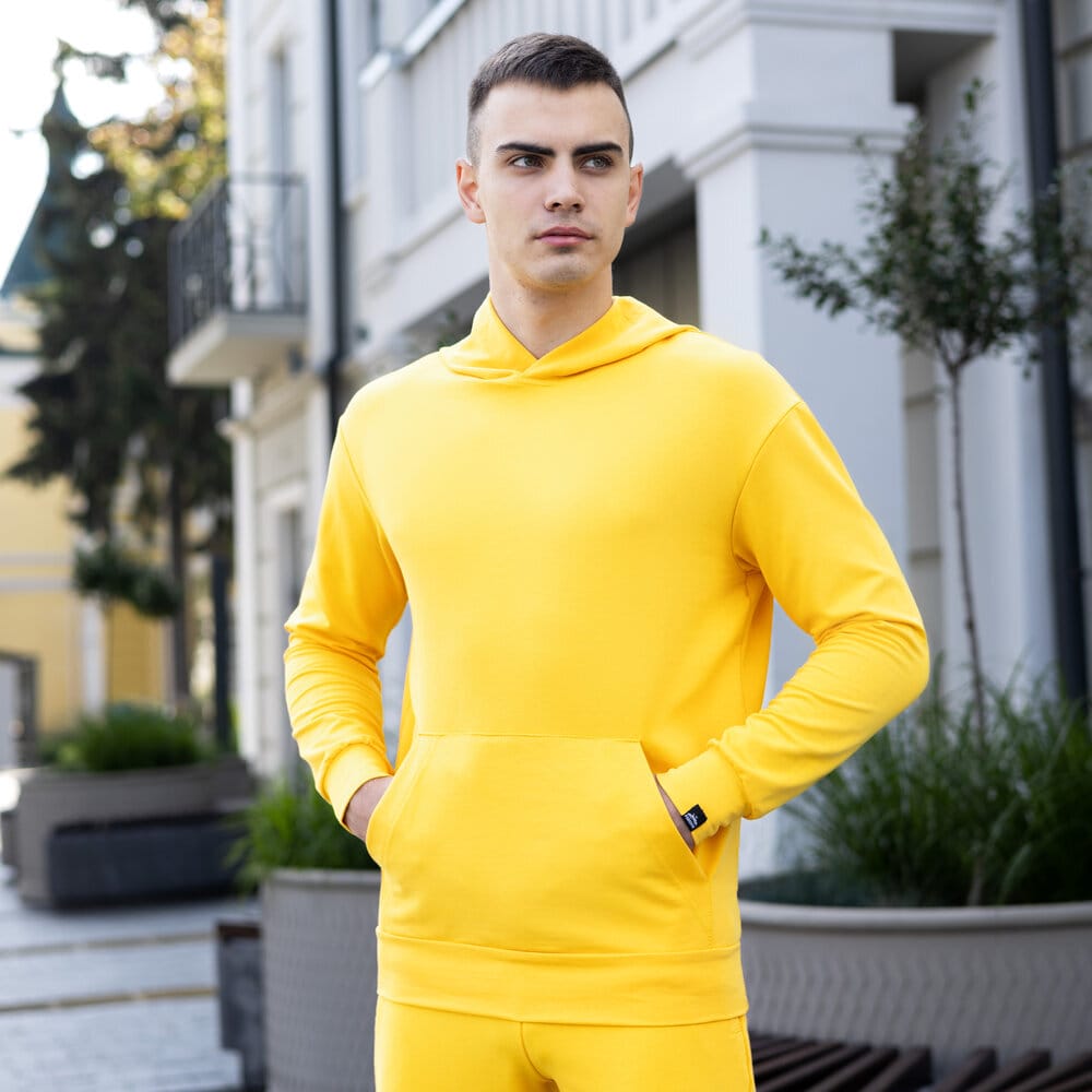 Чоловіче демісезонне худі з капюшоном жовте Pobedov 97 POBEDOV - Фото 2