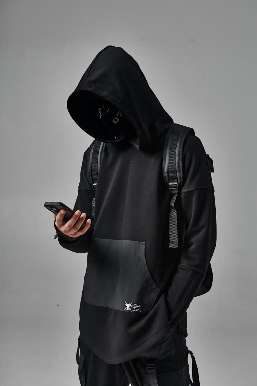 Худі Мантія Ассасін чоловічий чорний із принтом від бренду ТУР TURWEAR - Фото 2