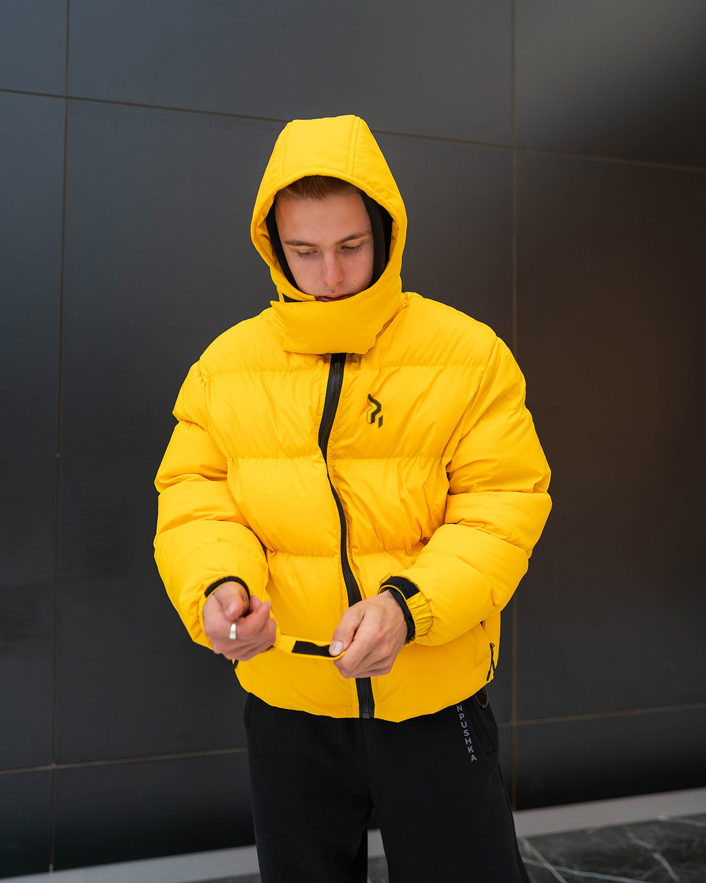 Зимова чоловіча куртка OGONPUSHKA Homie 2.0 жовтий Пушка Огонь - Фото 9