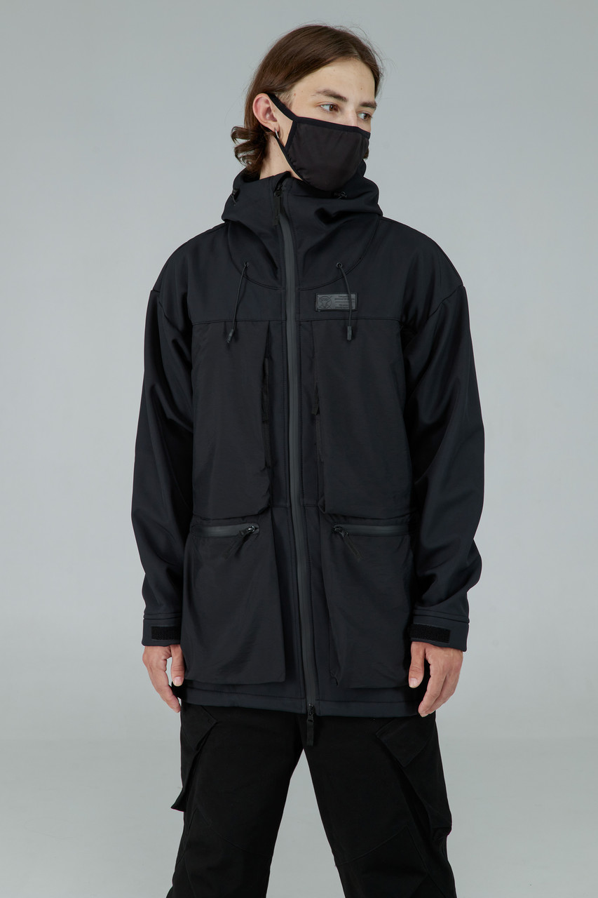 Демисезонная куртка из софтшела мужская черная бренд ТУР модель Онага размер S, M, L, XL TURWEAR - Фото 9