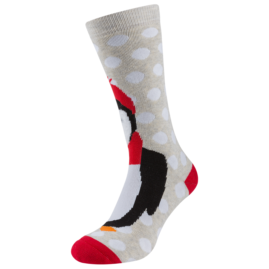 Шкарпетки новорічні унісекс, пінгвін на сірому MansSet - Фото 2