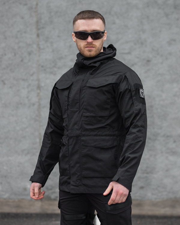 Куртка ветровка тактическая BEZET Shadow черный - Фото 11