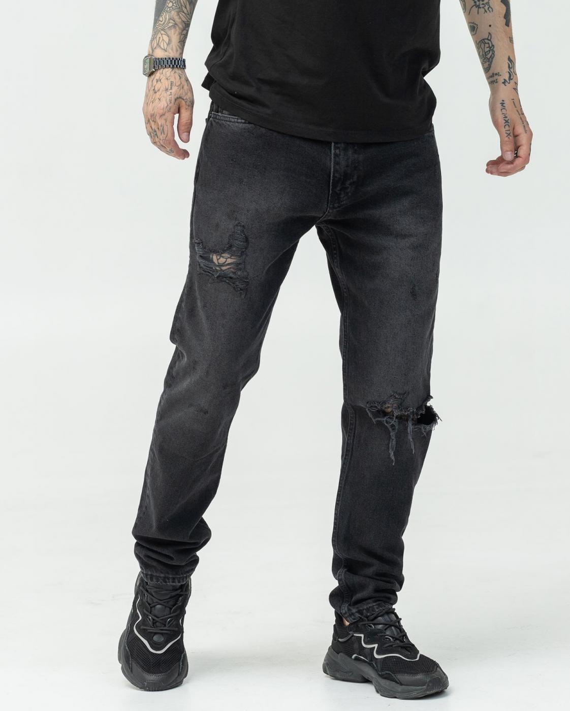 Чорні джинси BEZET Basic з перфорацією