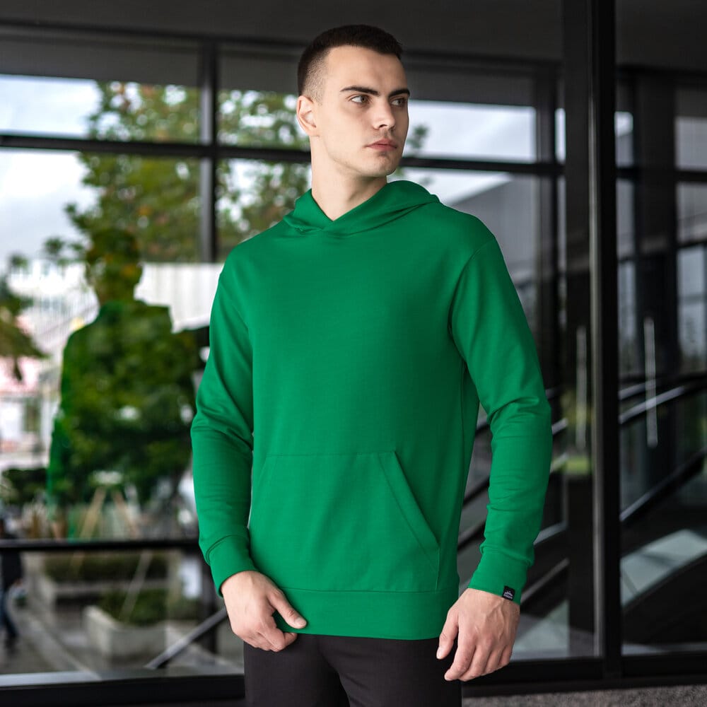 Чоловіче демісезонне худі з капюшоном зелене Pobedov 97 POBEDOV - Фото 1