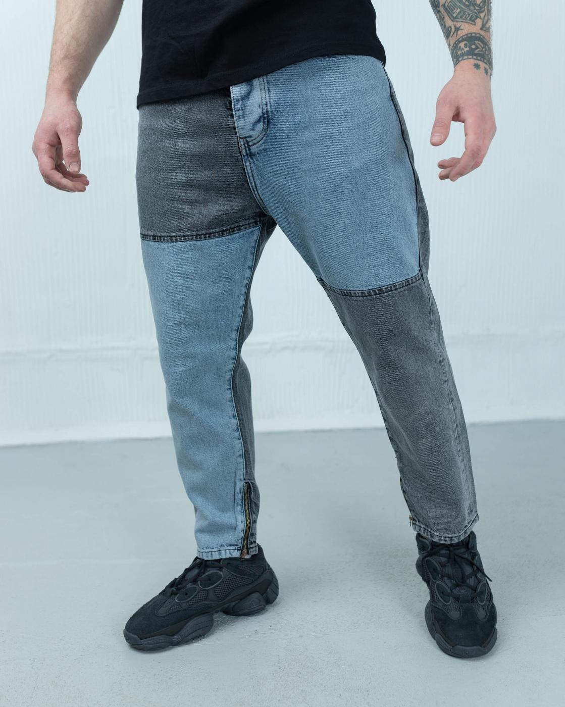 Чоловічі дизайнерські джинси бойфренди BEZET Patched - Фото 1