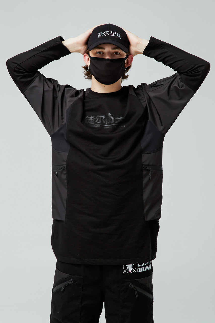 Лонгслив мужской черный с принтом от бренда ТУР модель Сайго TURWEAR - Фото 1