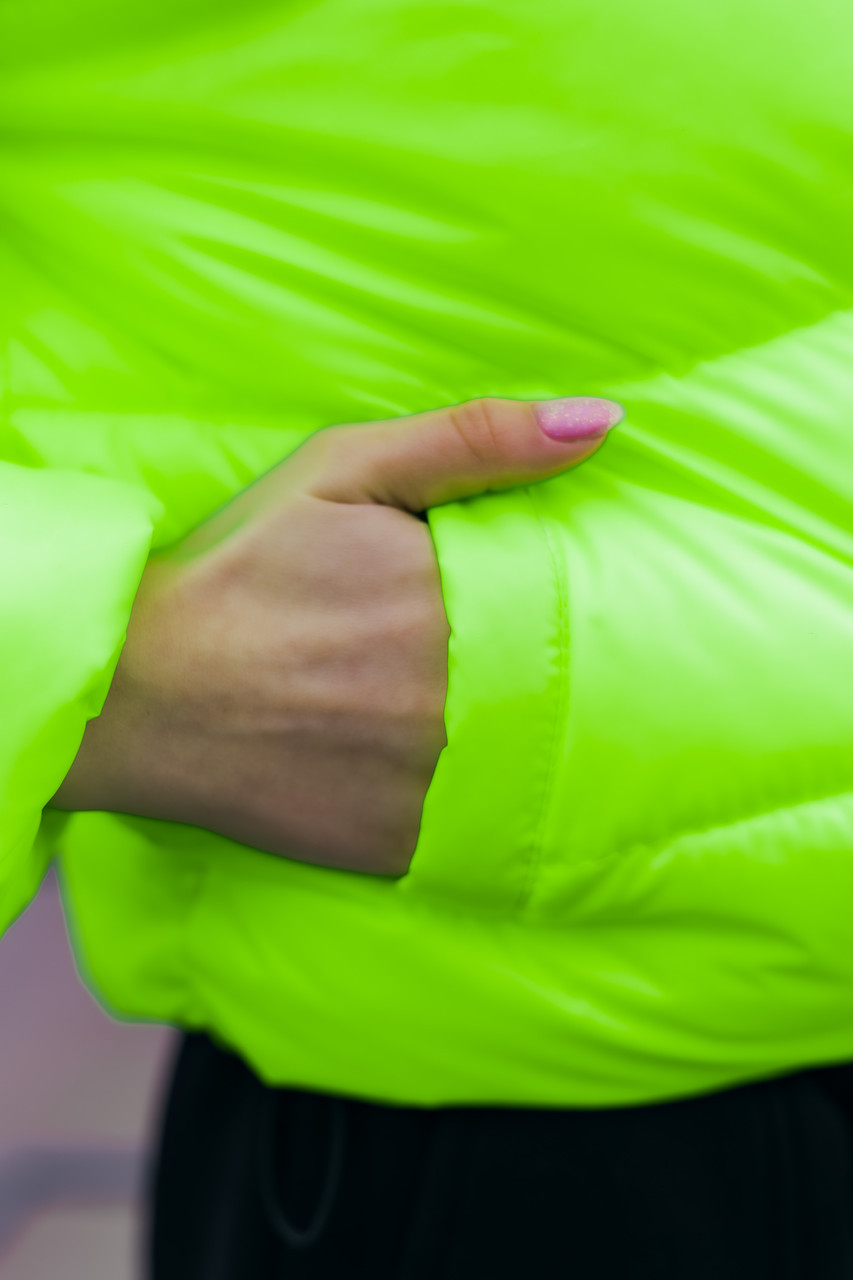 Куртка жіноча пуховик укорочений 'Bubble' Intruder жовтий - Фото 8