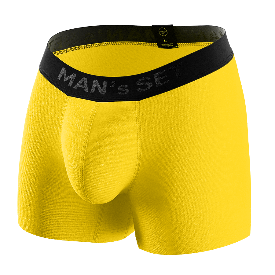 Мужские анатомические боксеры, Intimate Black Series, лимонный MansSet - Фото 1