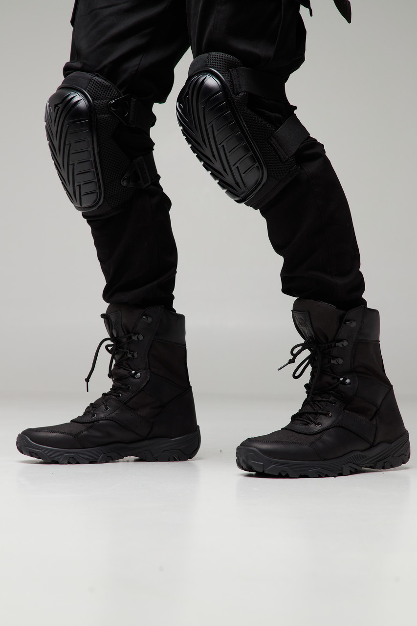 Ботинки берцы мужские натуральная кожа, черные, модель Вариор TURWEAR - Фото 7