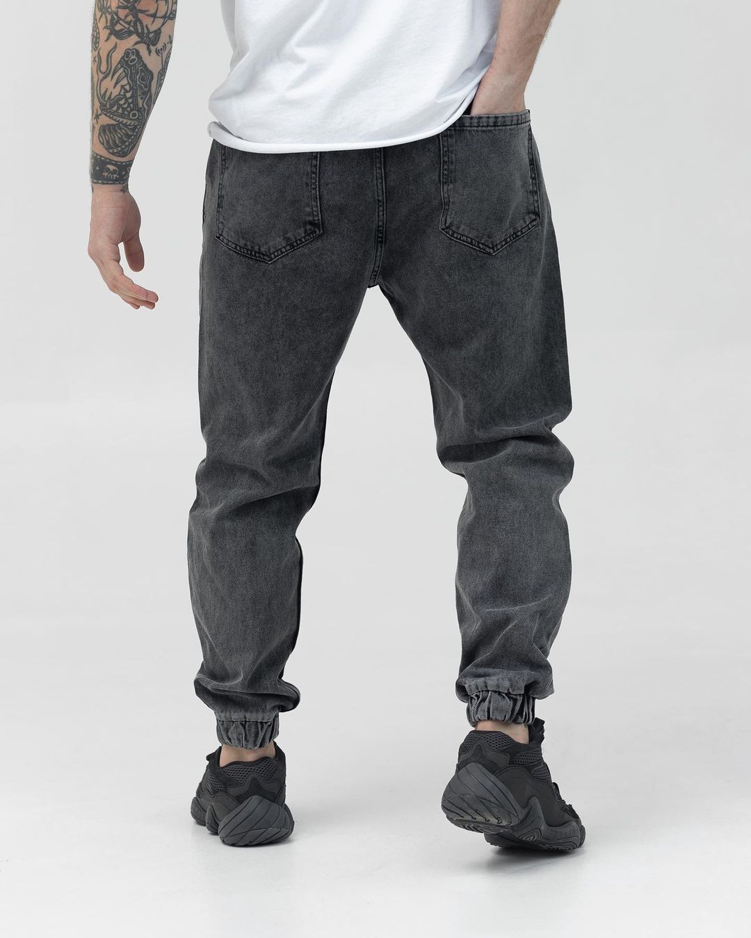Базові чоловічі джинси бойфренди BEZET темно-сірий  - Фото 2