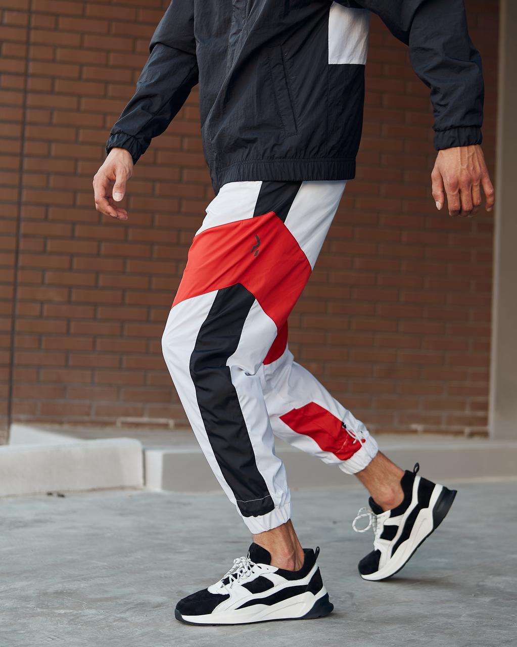 Спортивні штани Split біло-чорні з червоним Пушка Огонь - Фото 8