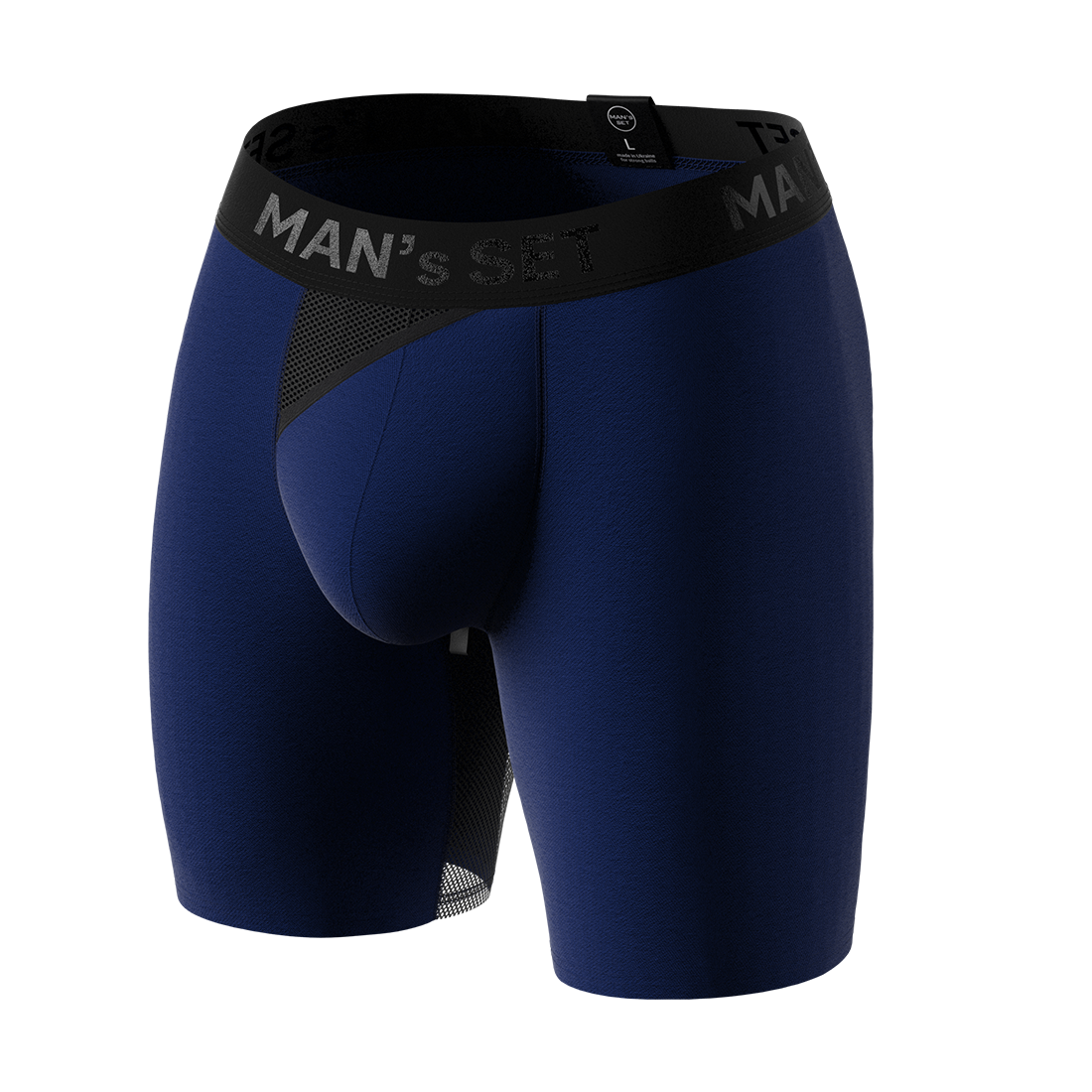 Мужские анатомические боксеры из хлопка, Anatomic Long 2.0 Light, Black Series, тёмно-синий MansSet - Фото 1