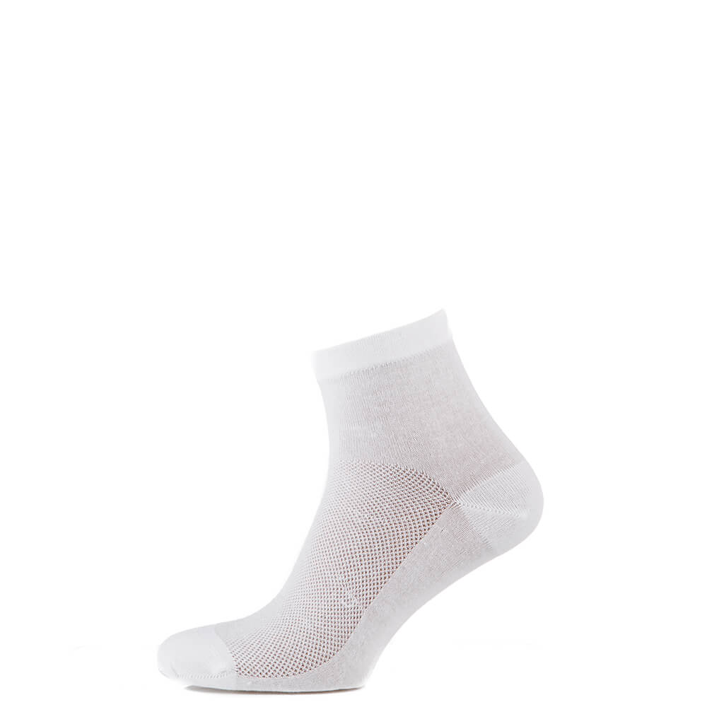 Шкарпетки середні з бавовни з сіткою, білий MansSet - Фото 1