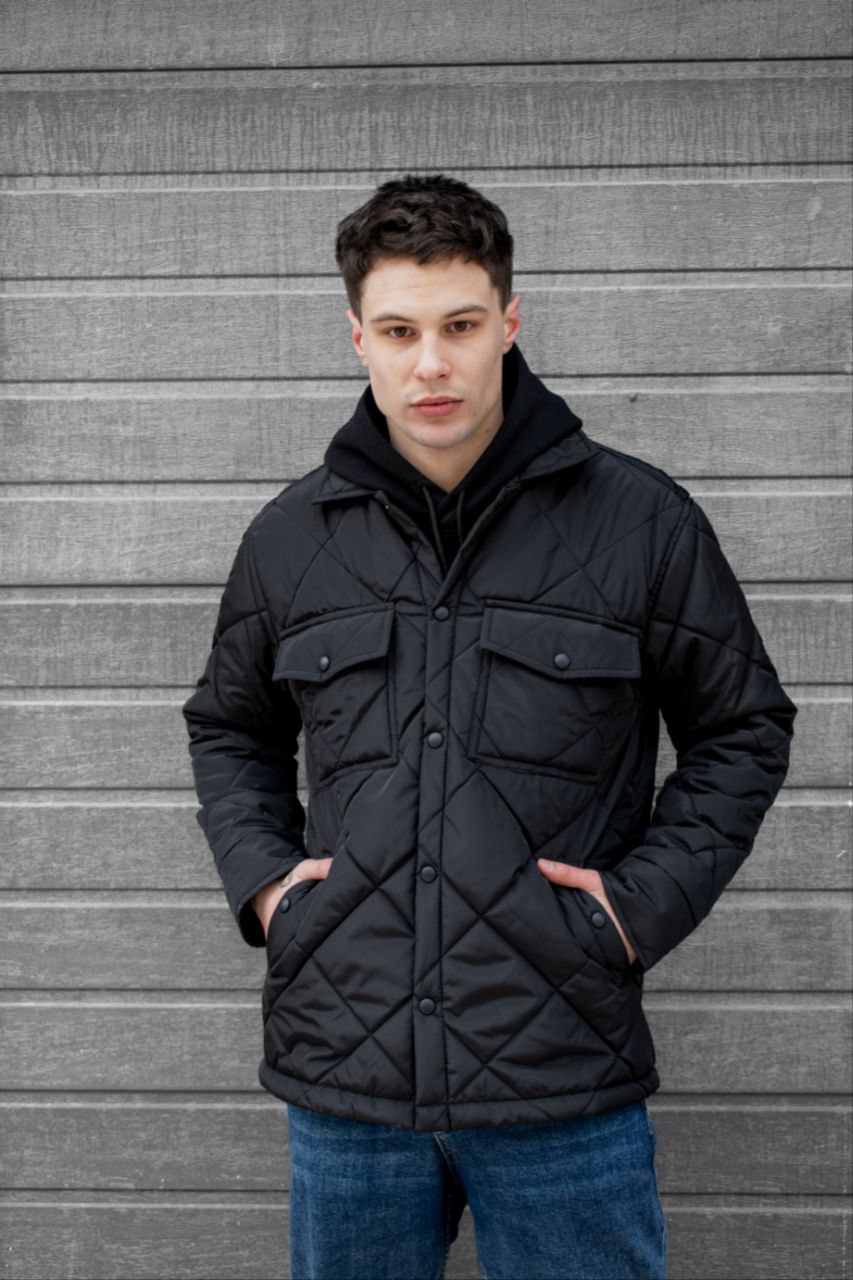Стеганная мужская куртка-рубашка Reload Stitch, черный