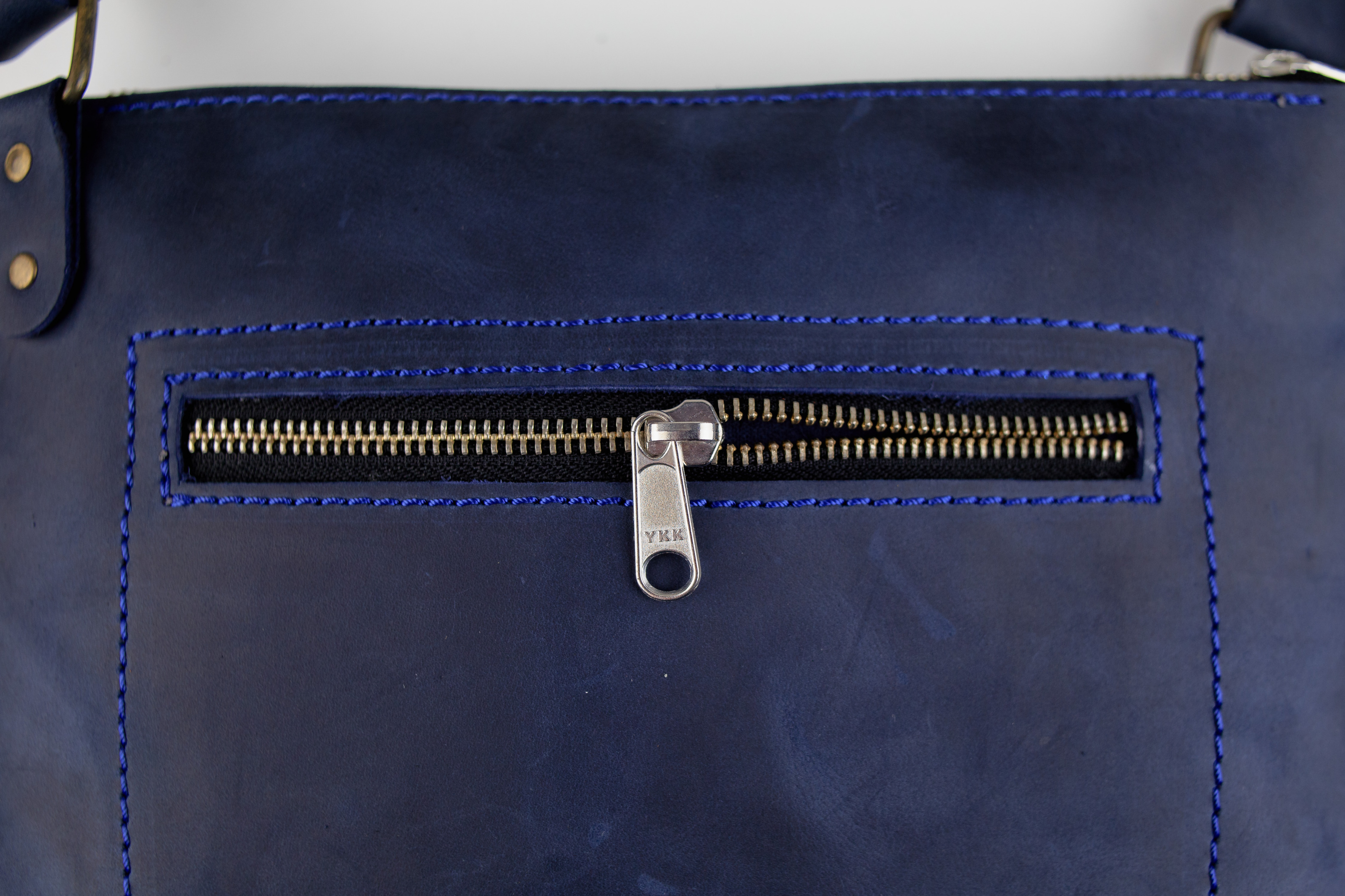 Мужская сумка через плечо кожаная синяя SKILL - Фото 1