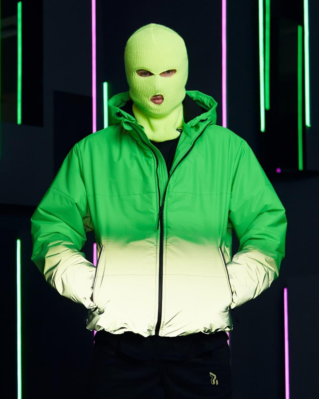 Куртка демісезонна чоловіча OGONPUSHKA Yard зелено-рефлективна Пушка Огонь